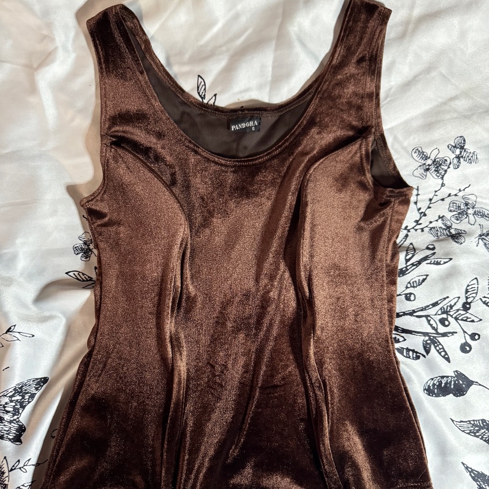 Velvety Brown Corset Style Top